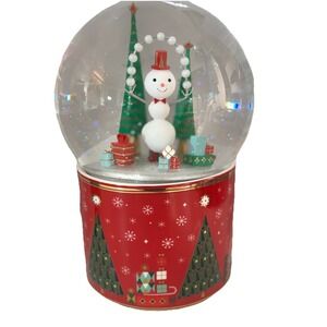 Neiman Marcus 2022 Christmas Snowman Musical Snowglobe Christmas Trees